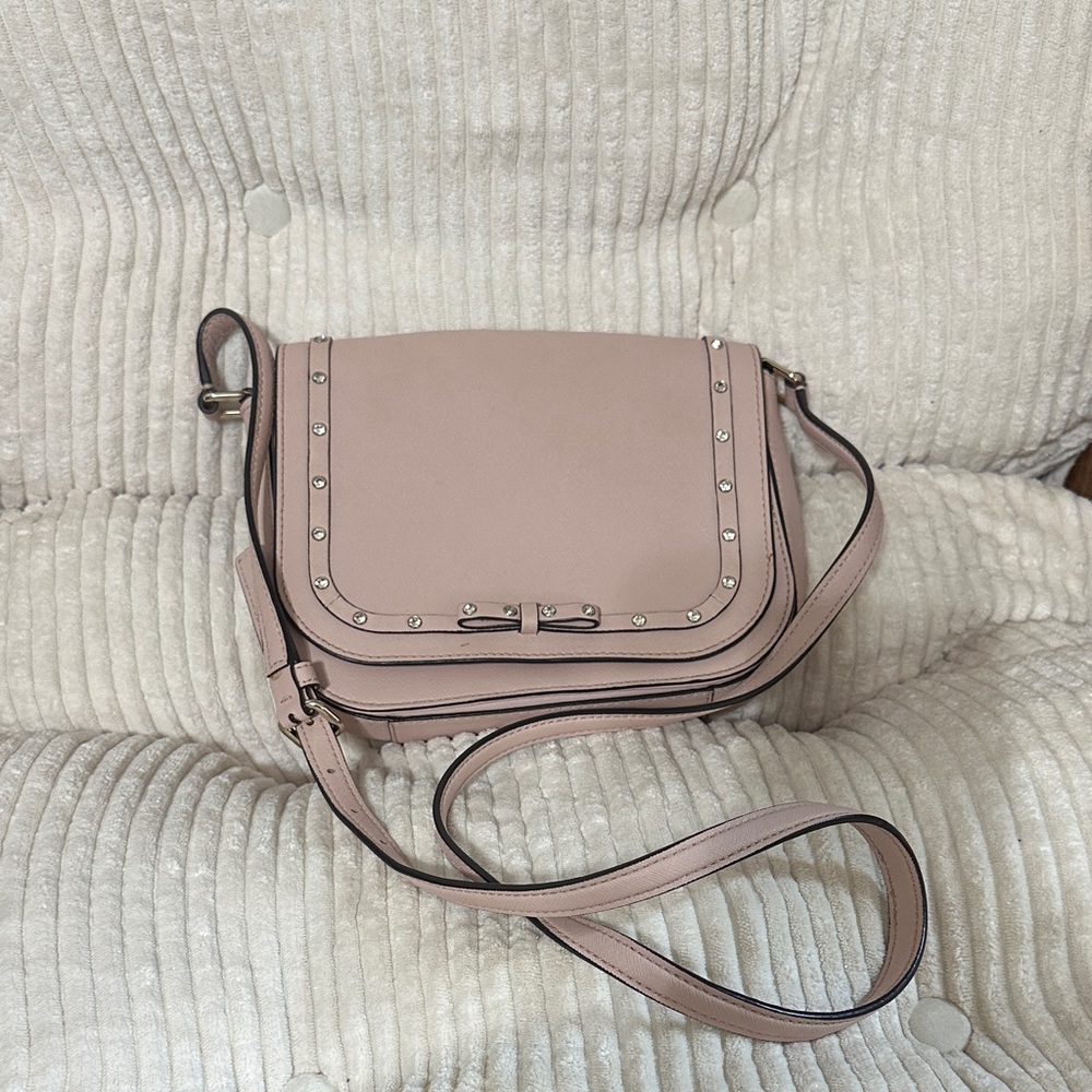 kate spade Blush Pink Studded Flap Crossbody Bag